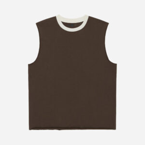 Training Cutoff Tee ~ Brown/White Ringer