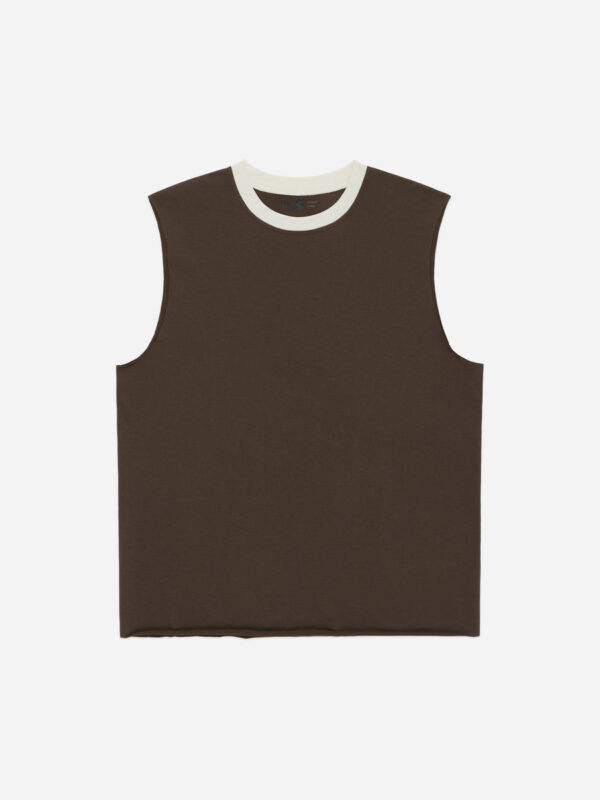 Training Cutoff Tee ~ Brown/White Ringer