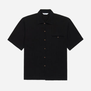 Short Sleeve Loop Shirt ~ Black Seersucker
