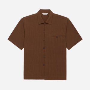 Short Sleeve Loop Shirt ~ Cinnamon Seersucker