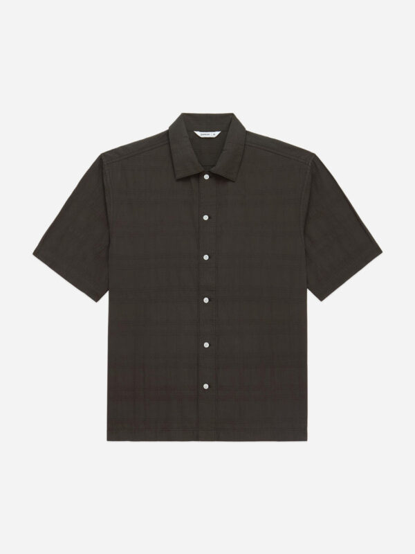 Short Sleeve Work Shirt ~ Ink Grid Dobby